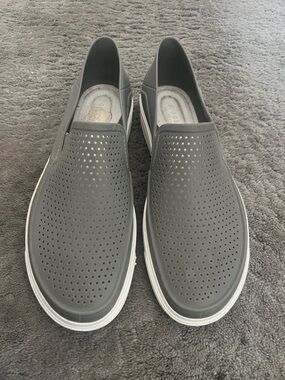 CROCS Men's Slip-On Perforated Grey Casual Loafers